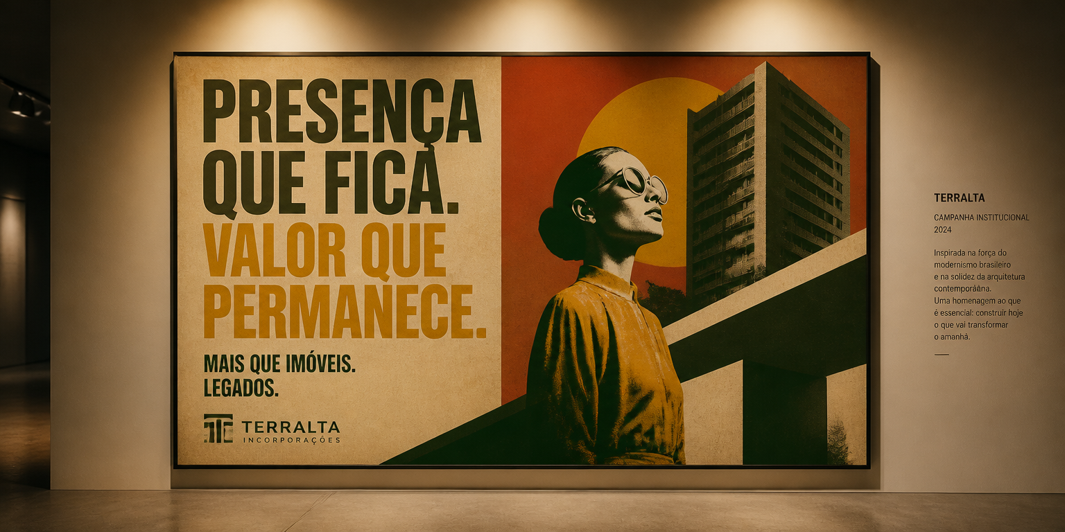 Peça de campanha estilo pôster retrô-moderno
