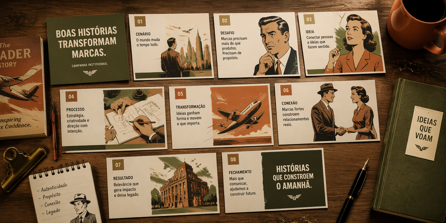 Sequência de storyboard estilo prancheta de agência